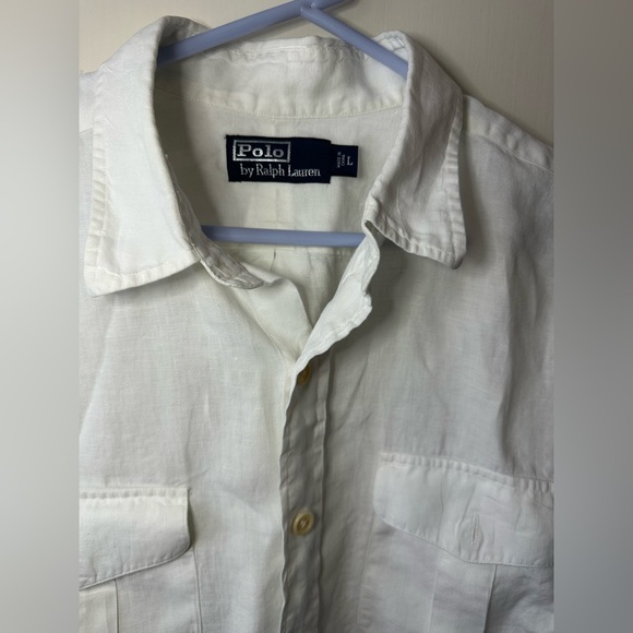 Ralph Lauren women Cream Casual Button Down Shirt size Large - Picture 6 of 7